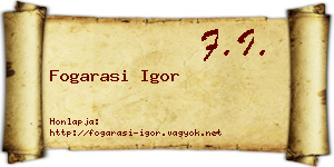 Fogarasi Igor névjegykártya